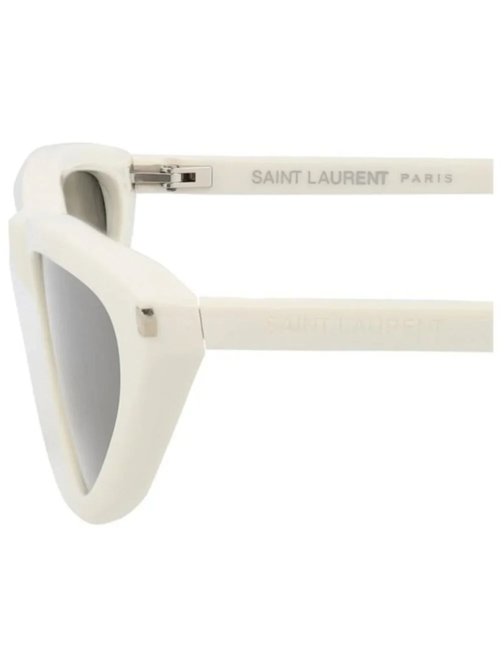 New Saint Laurent Womens Cat Eye White White Grey Fashion Designer Sunglasses